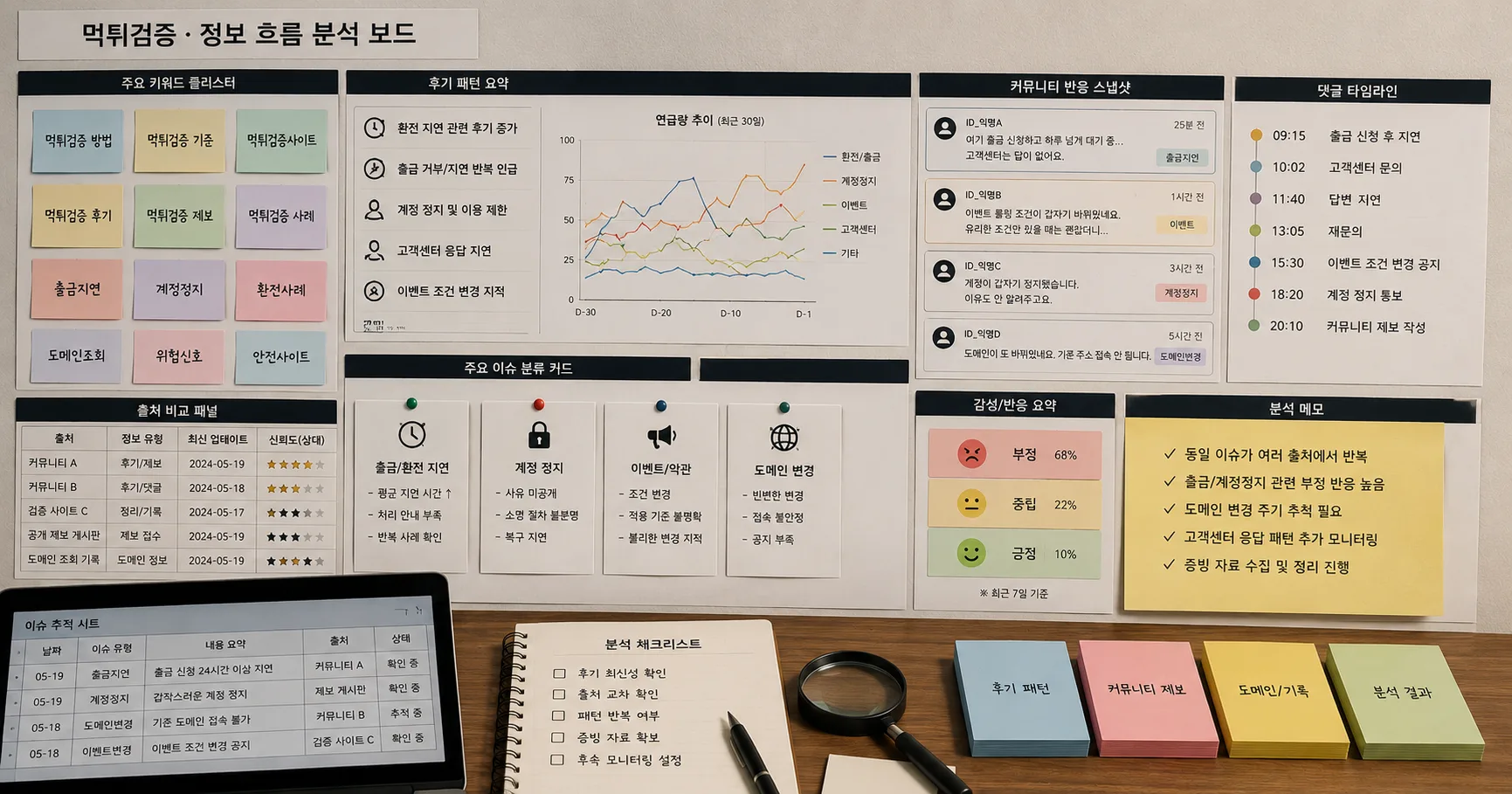 먹튀검증 후기 커뮤니티 반응과 이용 흐름을 정리한 정보 이미지