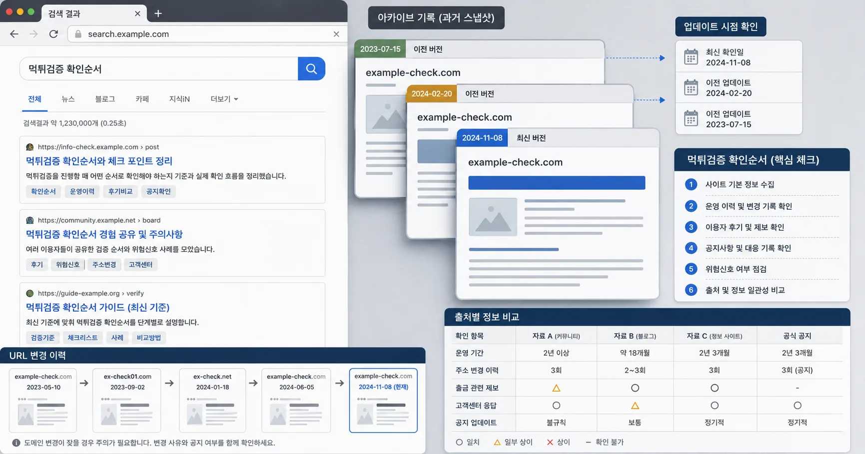 먹튀검증 확인순서 핵심 확인 흐름을 정리한 정보 이미지