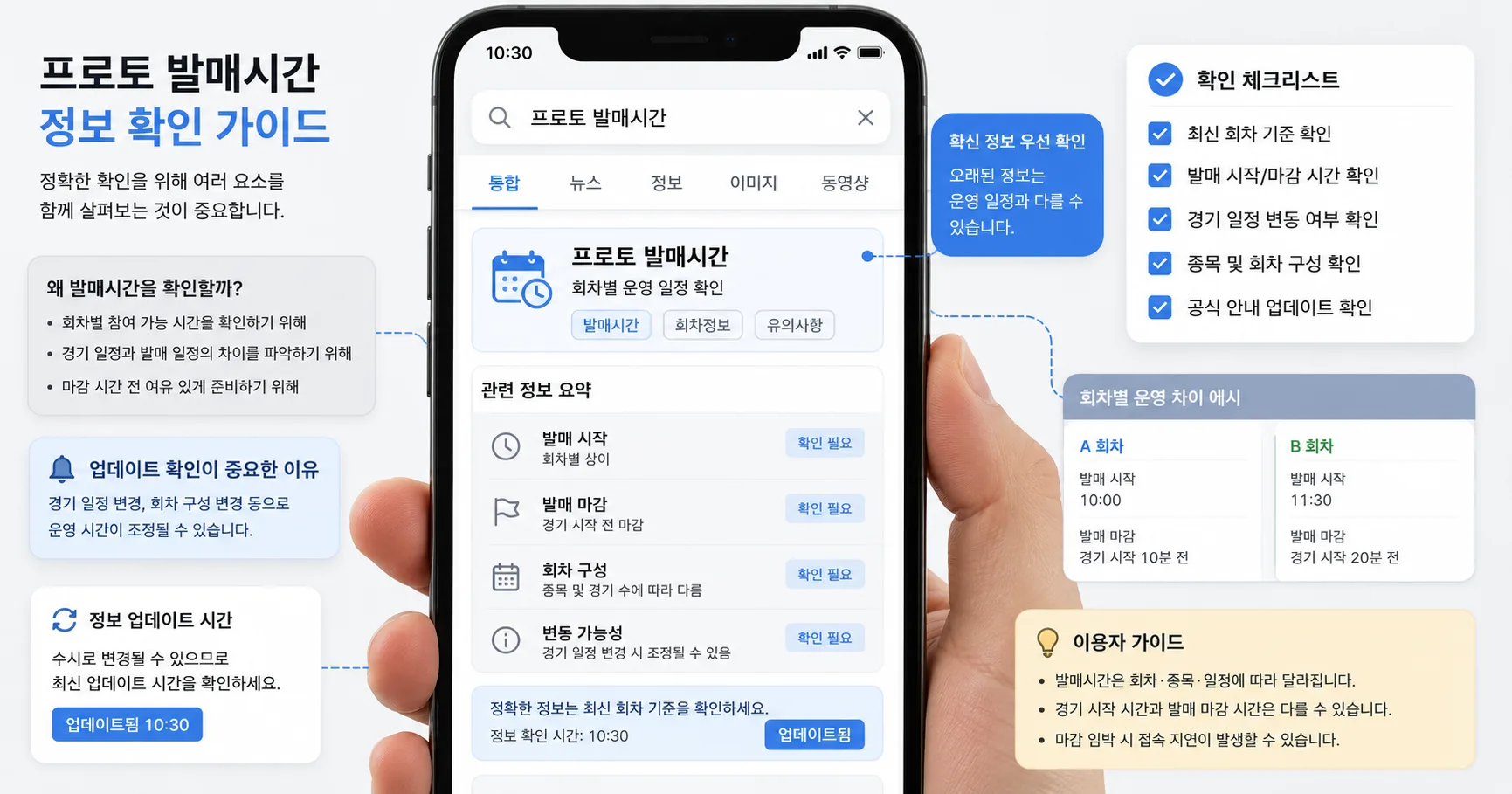 프로토 발매시간 핵심 확인 흐름을 정리한 정보 이미지