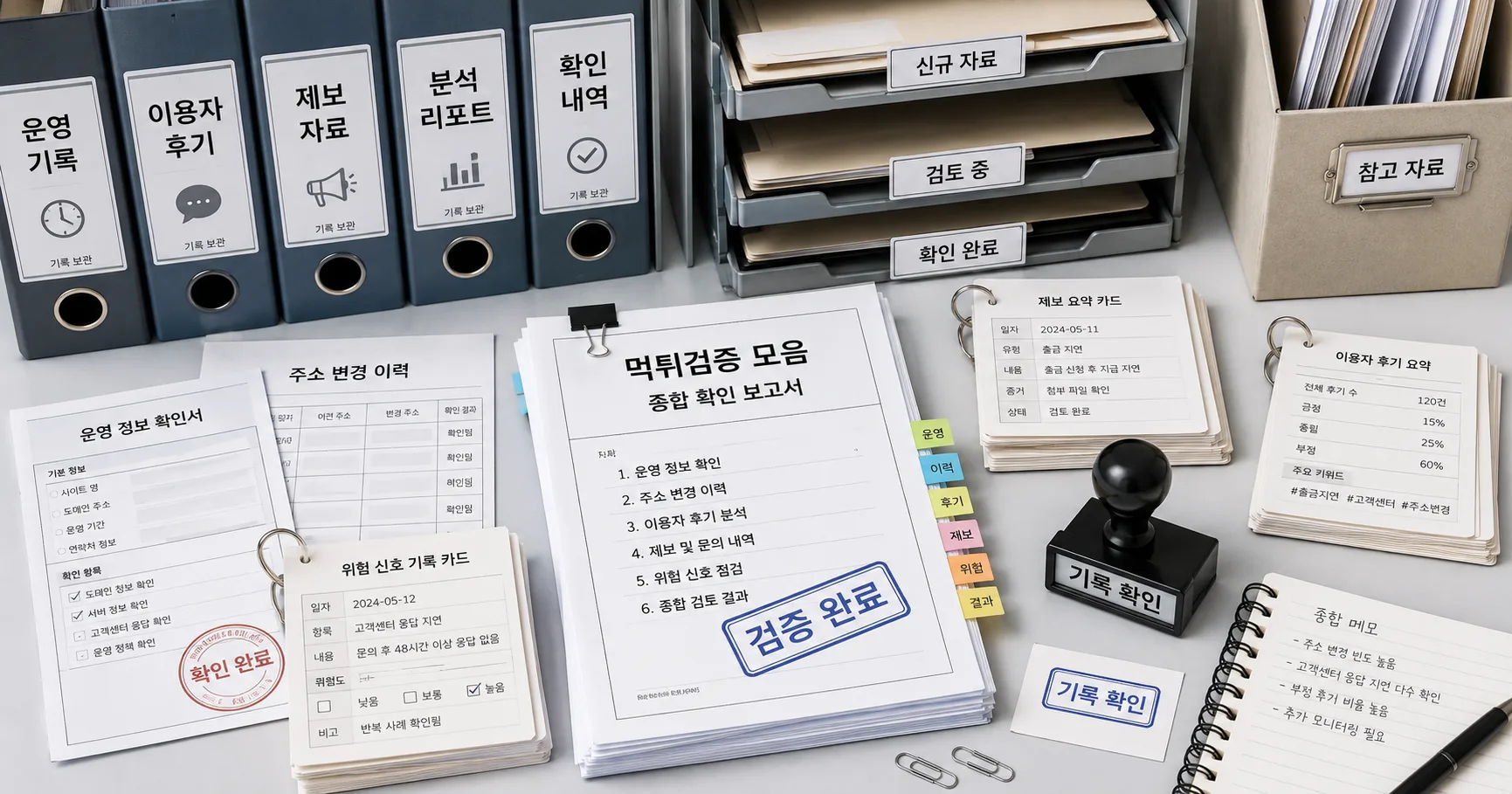 먹튀검증 모음 비교 기준과 주의사항을 정리한 정보 이미지