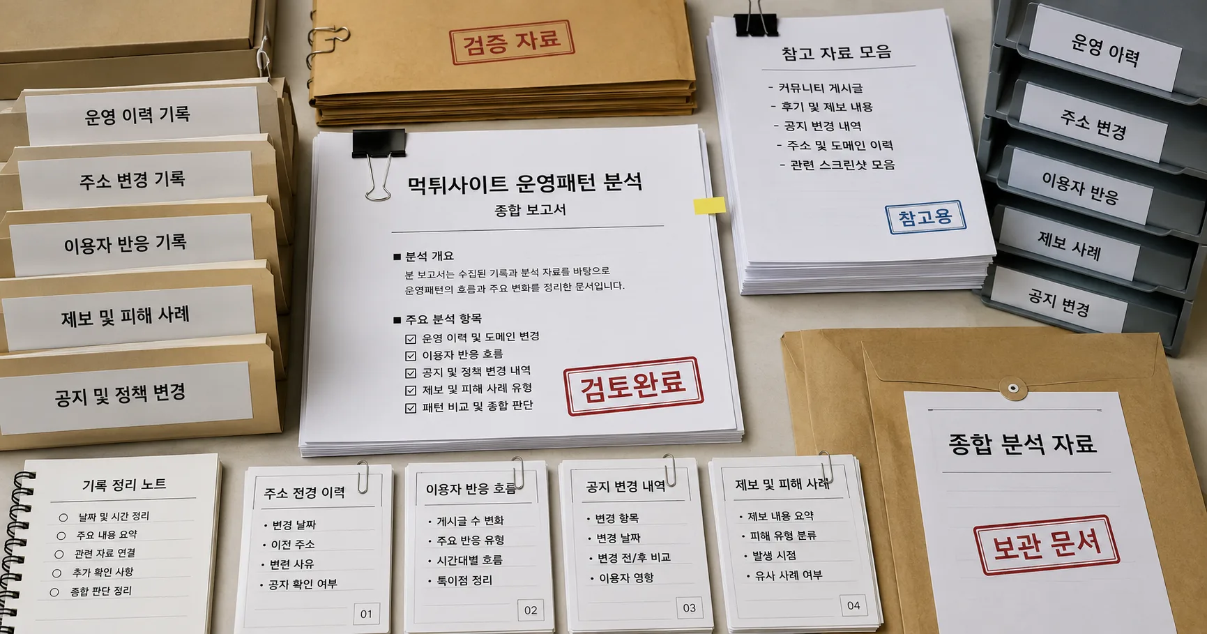 먹튀사이트 운영패턴 분석 비교 기준과 주의사항을 정리한 정보 이미지